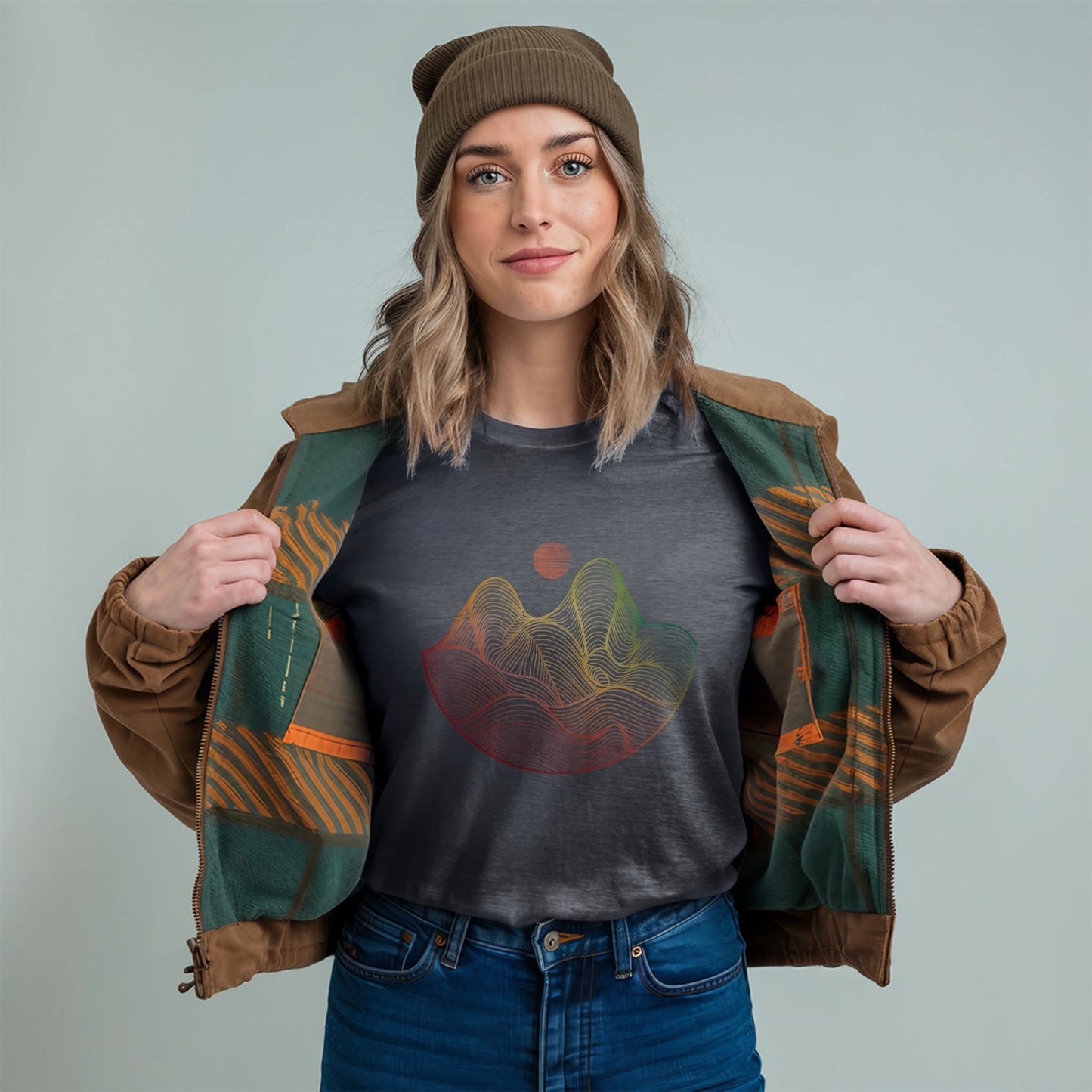 Mountain Sunset Woodblock T-Shirt