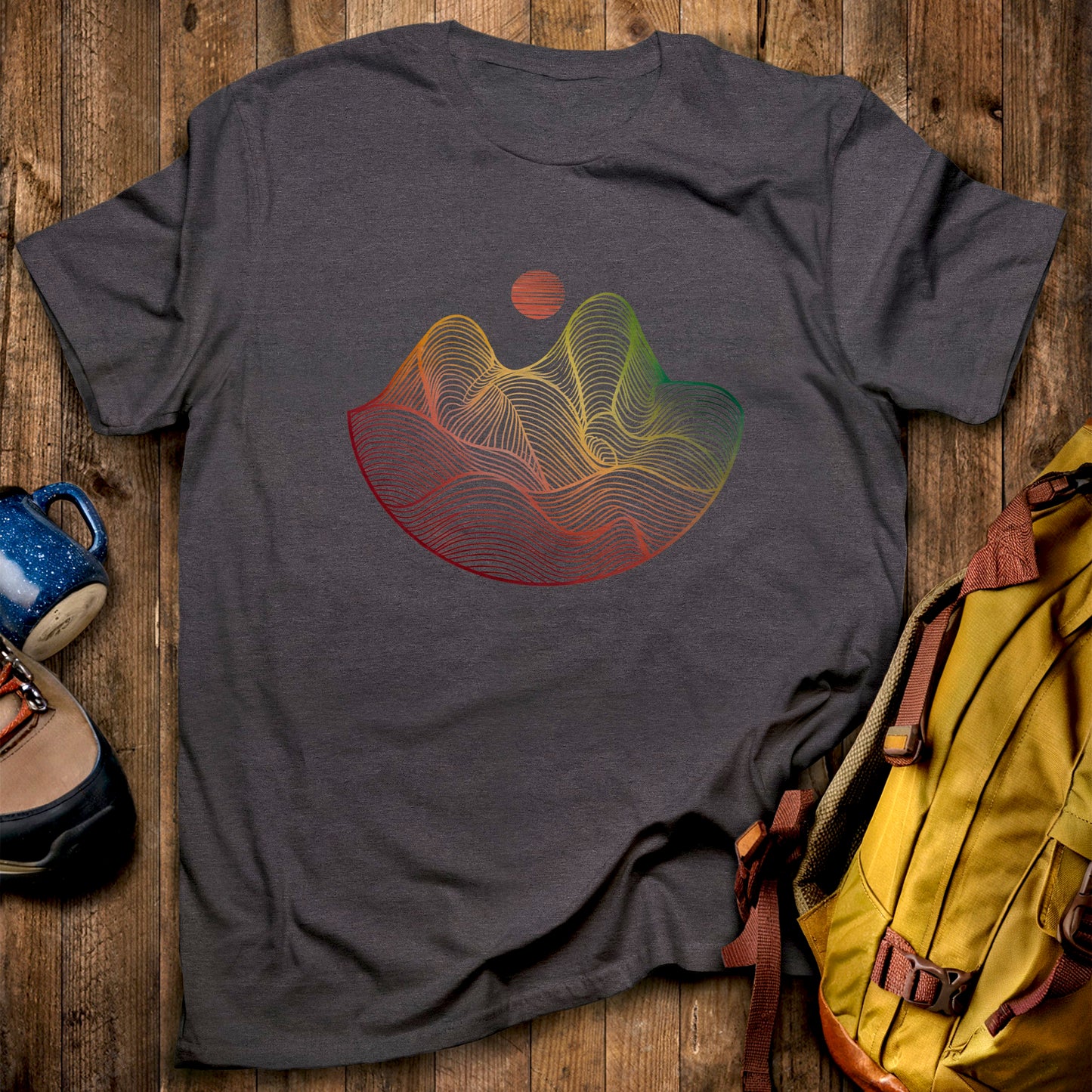 Mountain Sunset Woodblock T-Shirt