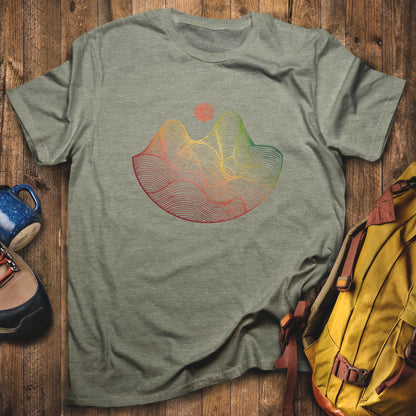 Mountain Sunset Woodblock T-Shirt