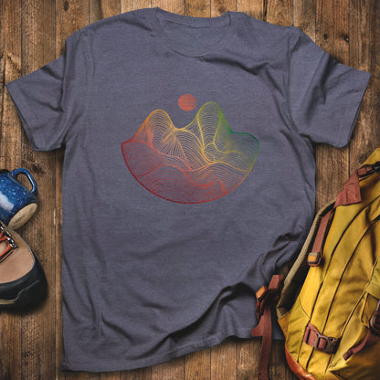 Mountain Sunset Woodblock T-Shirt